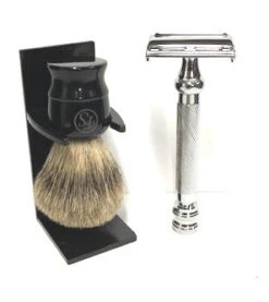 Parker 99R Safety Razor, FS Badger Hair Brush And Stand 5 Parker 99R Safety Razor, FS Badger Hair Brush And Stand -Razor Shop 99r brush
