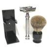 Parker 99R Safety Razor, FS Badger Hair Brush And Stand