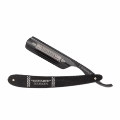 DOVO Solingen Bismarck Straight Razor Black: Ebony Handle 6/8"