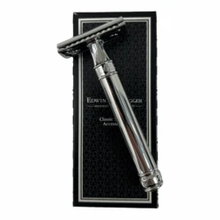 Edwin Jagger DE89 Long Smooth Chrome Handle Double Edge Safety Razor -Razor Shop EdwinJaggerSafetyRazorsmooth2