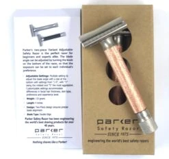 Parker Variant Adjustable Safety Razor- Rose Gold -Razor Shop IMG 3523