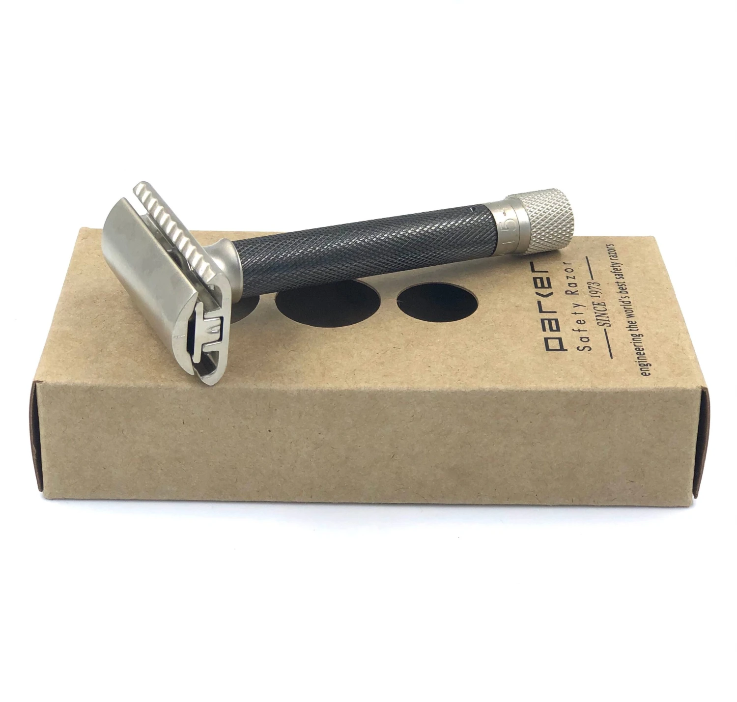 Parker Variant Adjustable Safety Razor, Graphite Coloured Handle 5 Parker Variant Adjustable Safety Razor, Graphite Coloured Handle - Image 3