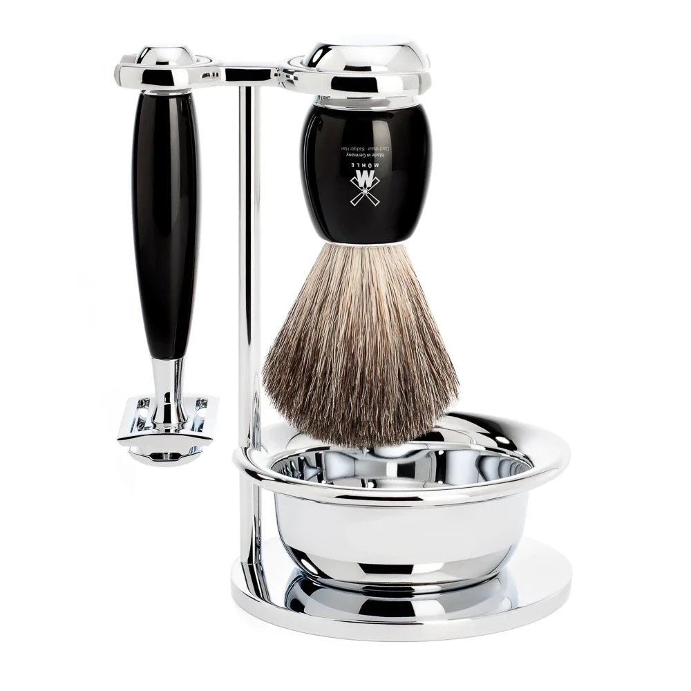 Muhle VIVO 4 PCE Shave Set - Safety Razor, Badge Brush, Bowl & Stand 3 Muhle VIVO 4 PCE Shave Set - Safety Razor, Badge Brush, Bowl & Stand