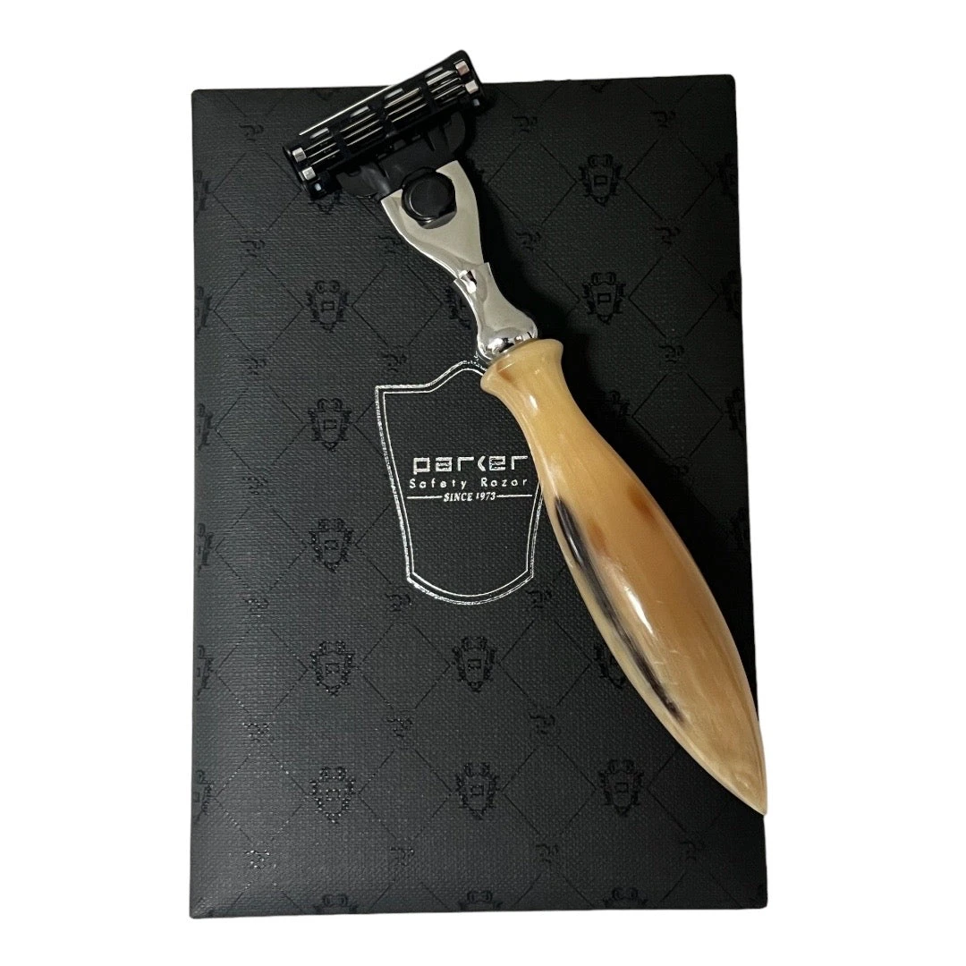 Parker 50M Ox Horn Handle Mach 3 Cartridge Razor 4 Parker 50M Ox Horn Handle Mach 3 Cartridge Razor - Image 2