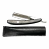 Gold Dollar SW66 Round Point Straight Razor 6/8” With Ebony Wood Wide Handle.