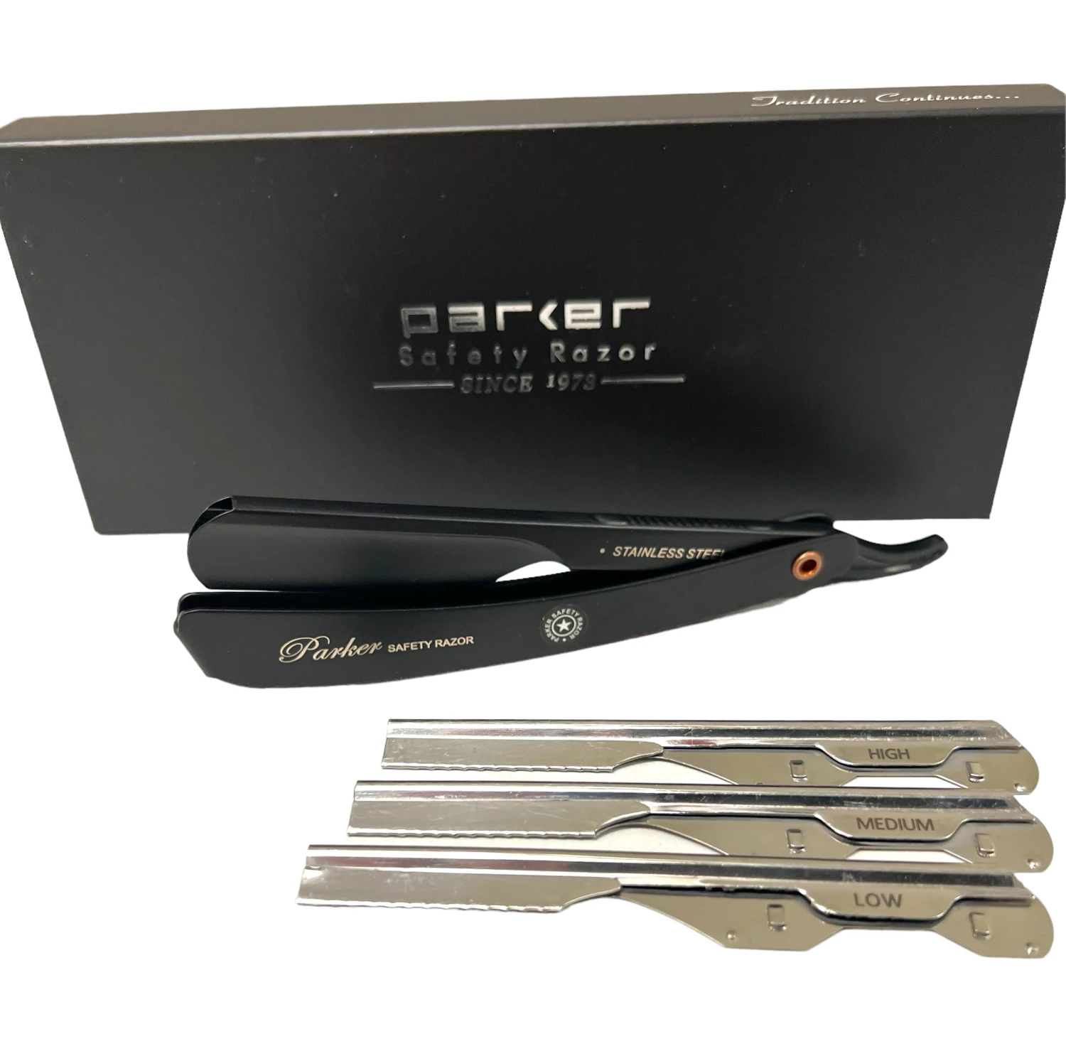 Parker PTABK Adjustable Stainless Black Handle Straight Barber Razor 3 Parker PTABK Adjustable Stainless Black Handle Straight Barber Razor