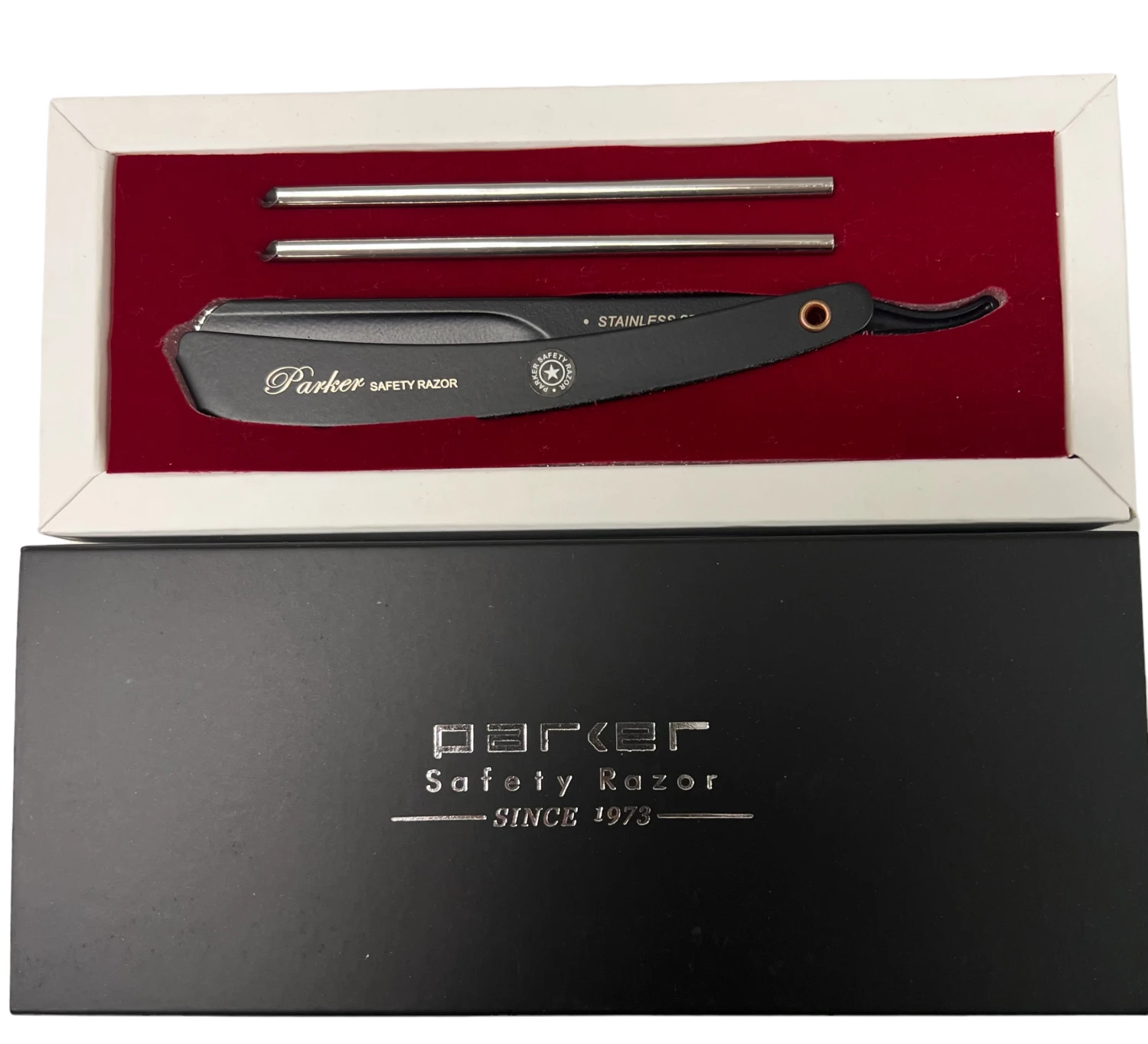 Parker PTABK Adjustable Stainless Black Handle Straight Barber Razor 6 Parker PTABK Adjustable Stainless Black Handle Straight Barber Razor - Image 4