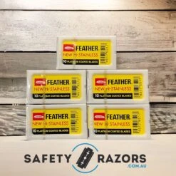 Feather New Hi-Stainless Blades - 5 Packets Of 10 Blades -Razor Shop PhotoRoom 20230227 150339