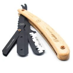 Parker SRP Pine & Stainless Steel Shavette Barber Razor 10 Parker SRP Pine & Stainless Steel Shavette Barber Razor -Razor Shop SRP open with blade