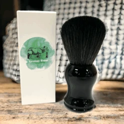Grumpy Rhino Synthetic Bristle Shaving Brush, Black Resin Handle -Razor Shop grumpyrhinobrush