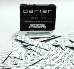 Parker Single Edge Premium Platinum Half Blades 100 Pack 9 Parker Single Edge Premium Platinum Half Blades 100 Pack -Razor Shop half edge
