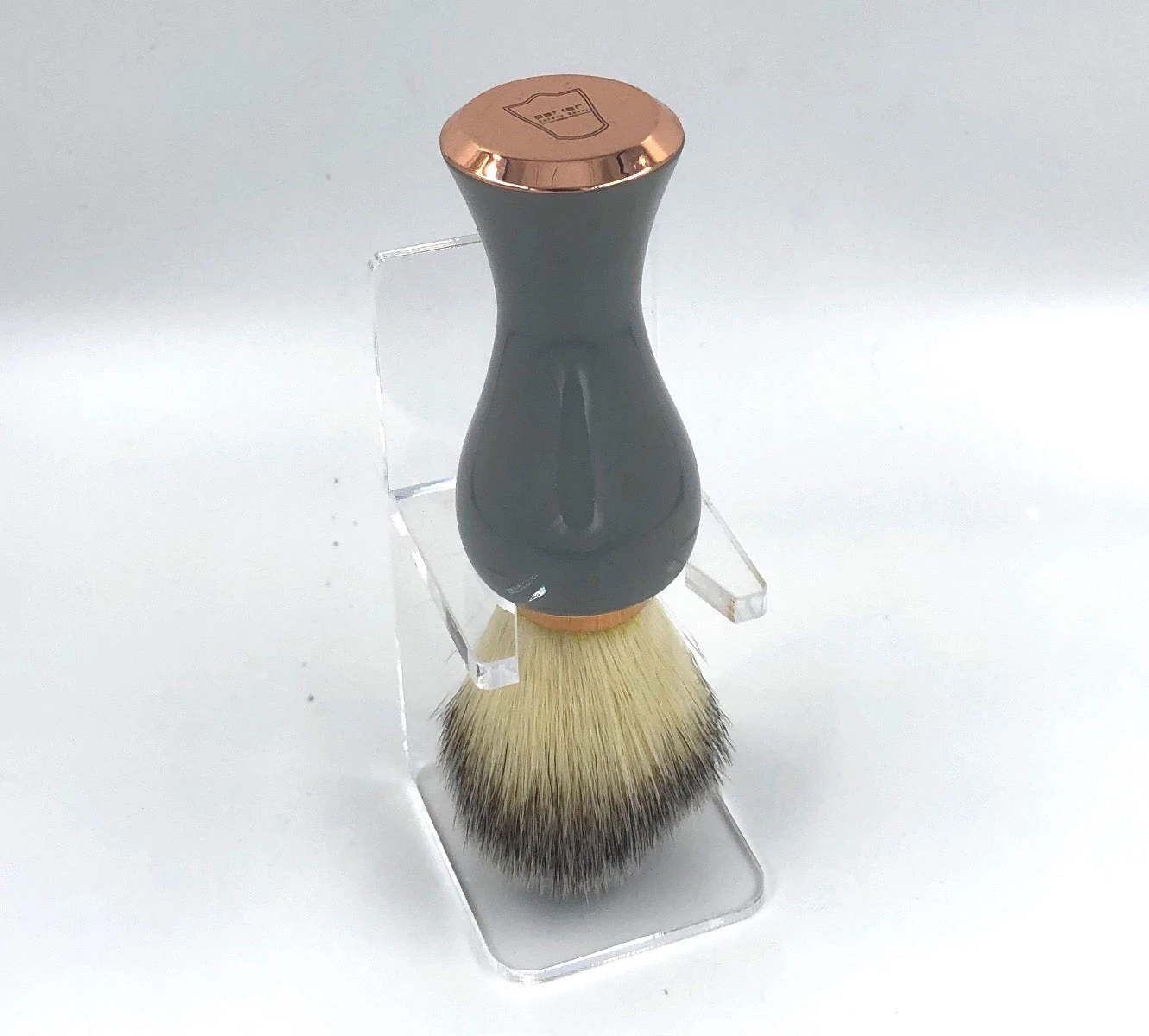 Parker Grey & Rose Gold Synthetic Bristle Shaving Brush 5 Parker Grey & Rose Gold Synthetic Bristle Shaving Brush - Image 3