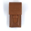 Parker Leather Shaving Brush Case: Saddle Brown