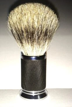 FS Pure Badger Shaving Brush, Black And Chrome Handle -Razor Shop img 9456