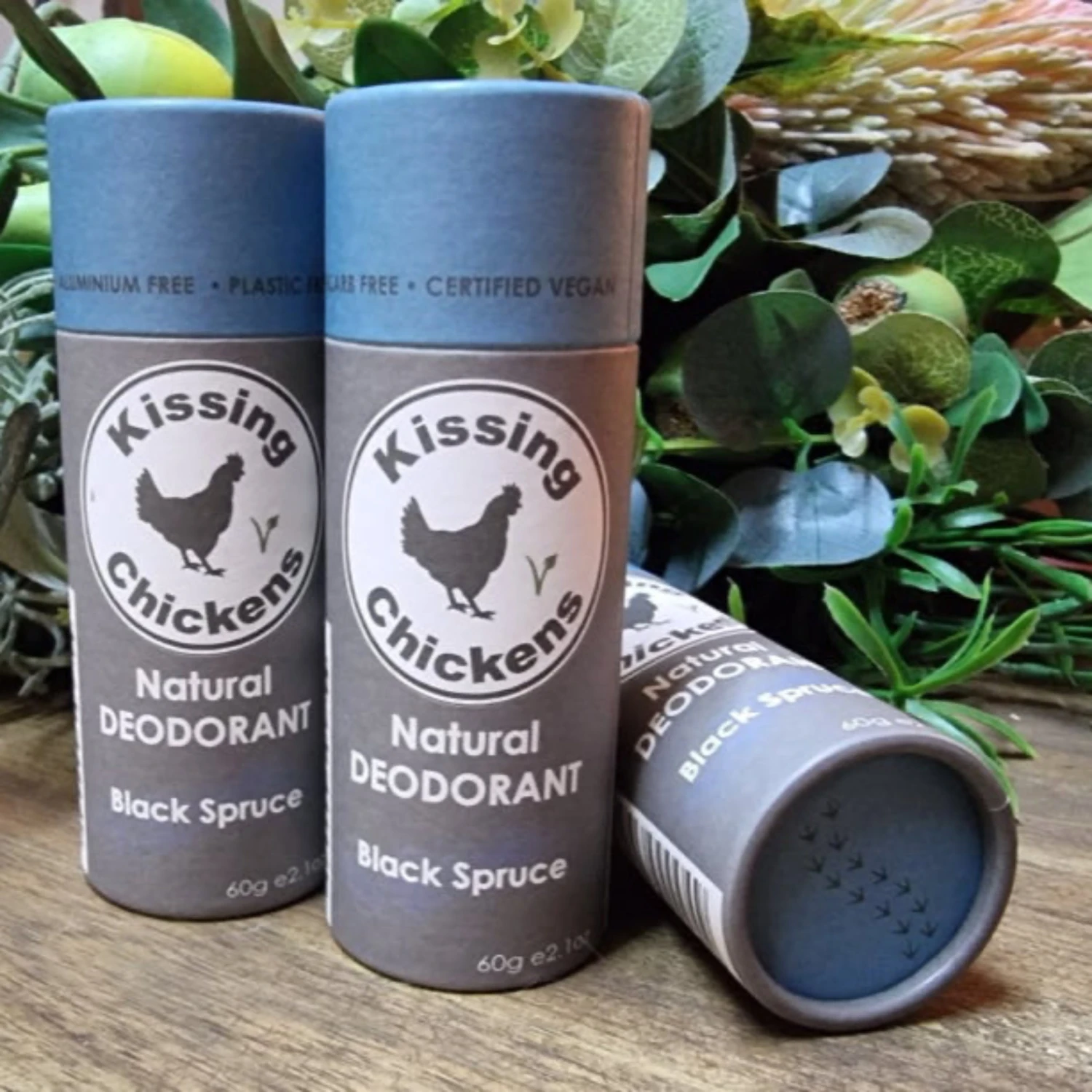 Kissing Chickens Organic Bicarb-Free Deodorant Stick - Black Spruce 60g 3 Kissing Chickens Organic Bicarb-Free Deodorant Stick - Black Spruce 60g