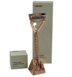 The Leaf Razor, Rose Gold 11 The Leaf Razor, Rose Gold -Razor Shop leaf3rgnstand