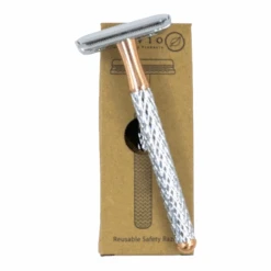 NEW Lilvio Reusable Safety Razor, Rose Gold & Silver