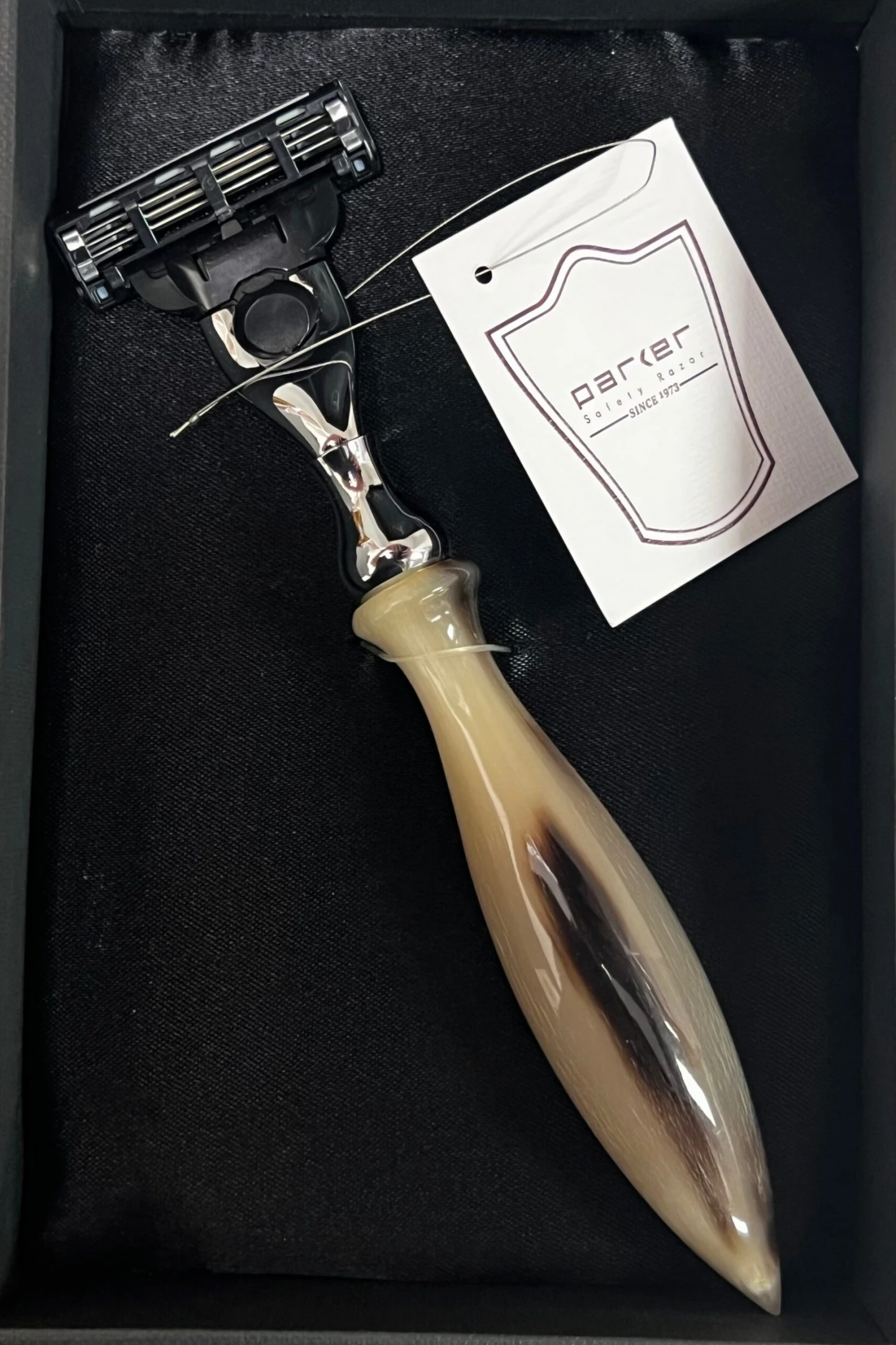 Parker 50M Ox Horn Handle Mach 3 Cartridge Razor 5 Parker 50M Ox Horn Handle Mach 3 Cartridge Razor - Image 3