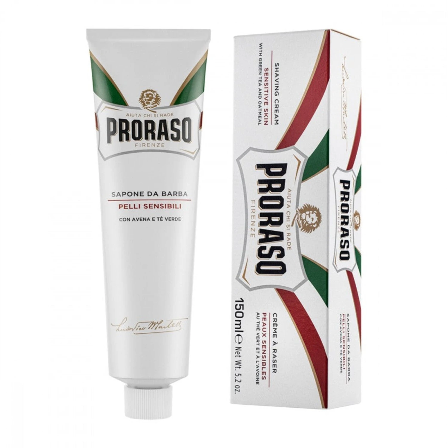 Proraso Sensitive Shave Cream With Green Tea & Oatmeal, 150ml Tube 3 Proraso Sensitive Shave Cream With Green Tea & Oatmeal, 150ml Tube