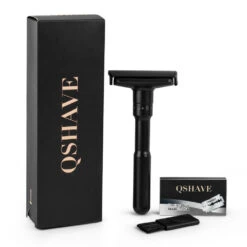 QShave Luxurious BLACK Adjustable Safety Razor And 5 Blades 10 QShave Luxurious BLACK Adjustable Safety Razor And 5 Blades -Razor Shop qshave black