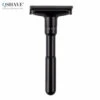 QShave Luxurious BLACK Adjustable Safety Razor And 5 Blades