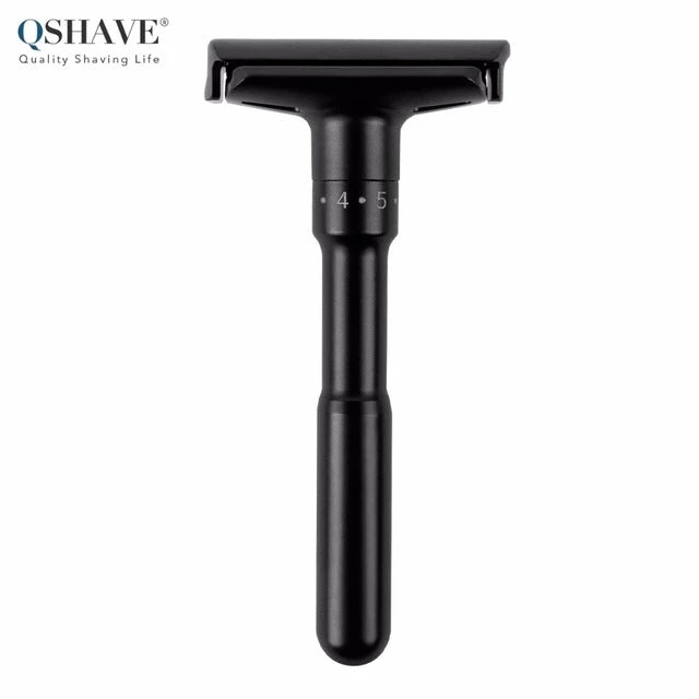 QShave Luxurious BLACK Adjustable Safety Razor And 5 Blades 3 QShave Luxurious BLACK Adjustable Safety Razor And 5 Blades