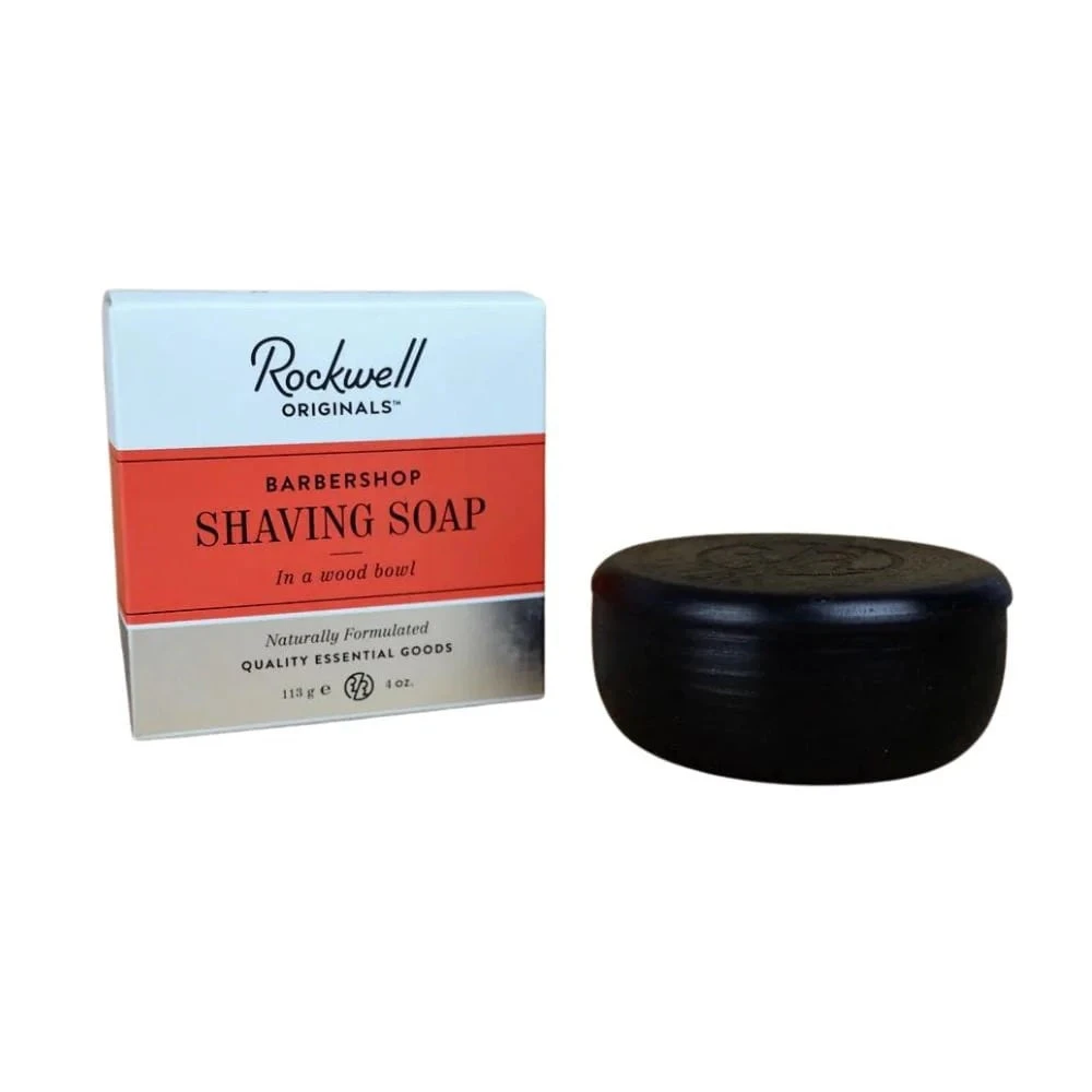 ROCKWELL BARBERSHOP SHAVE SOAP IN A WOODEN BOWL 113G 3 ROCKWELL BARBERSHOP SHAVE SOAP IN A WOODEN BOWL 113G